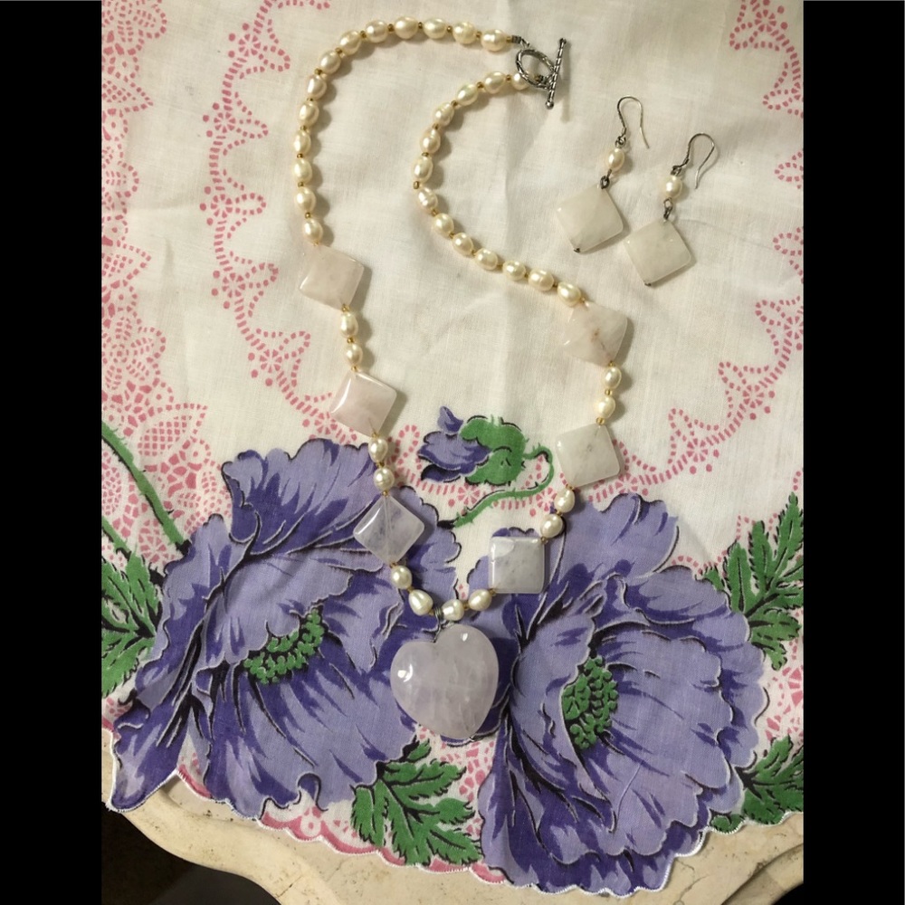 Freshwater Pearl Necklace & Earrings